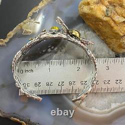 Bracelet vintage en argent sterling et laiton avec des gemmes multiples de Fritz Casuse