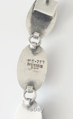 Bracelet vintage en argent sterling multi-gemme de Taxco, Mexique