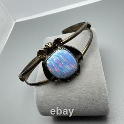 Bracelet vintage en argent sterling navajo et opale