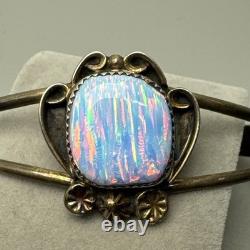 Bracelet vintage en argent sterling navajo et opale