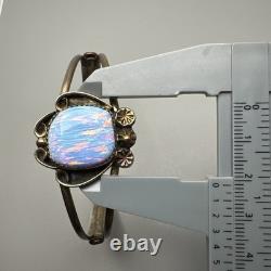 Bracelet vintage en argent sterling navajo et opale