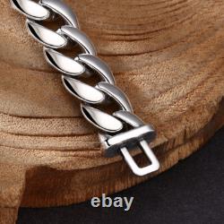 Bracelet vintage en lien cubain en argent sterling 925 solide 11MM pour homme, bijou hip hop