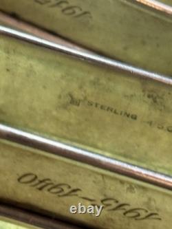 Bretelles de serviette en argent sterling Vintage Rogers Lunt Bowlen Paire Modèle 450. 36,7g