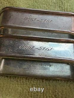 Bretelles de serviette en argent sterling Vintage Rogers Lunt Bowlen Paire Modèle 450. 36,7g