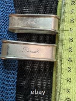 Bretelles de serviette en argent sterling Vintage Rogers Lunt Bowlen Paire Modèle 450. 36,7g