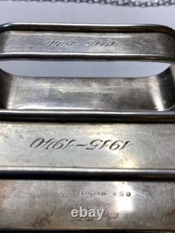 Bretelles de serviette en argent sterling Vintage Rogers Lunt Bowlen Paire Modèle 450. 36,7g