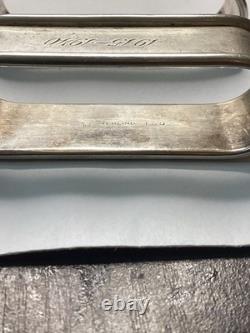 Bretelles de serviette en argent sterling Vintage Rogers Lunt Bowlen Paire Modèle 450. 36,7g