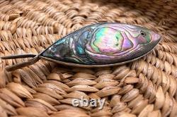 Broche en argent sterling vintage Taxco en abalone poisson EHC aigle 2 poinçon 4,87 g