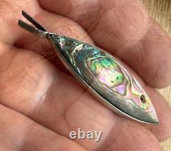 Broche en argent sterling vintage Taxco en abalone poisson EHC aigle 2 poinçon 4,87 g