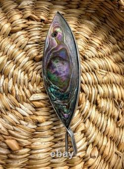 Broche en argent sterling vintage Taxco en abalone poisson EHC aigle 2 poinçon 4,87 g