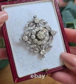 Broche épingle femme en diamant créé en laboratoire taille ronde 3Ct, plaqué or blanc 14k