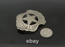 Broche vintage en argent sterling 925 avec insigne antique du marshal américain BP8282