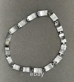 COLLIER/CHOKER VINTAGE Taxco Mexique INCRUSTATION D'ABALONE Argent Sterling 925 16,5