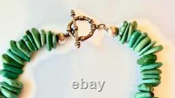 COLLIER PENDENTIF CROIX EN ARGENT STERLING 925 TURQUOISE KINGMAN BARSE VINTAGE USA