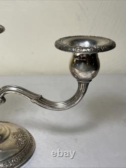 Candelabre vintage Fisher en argent sterling pesé bouquet de roses 375 g