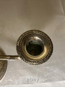 Candelabre vintage Fisher en argent sterling pesé bouquet de roses 375 g