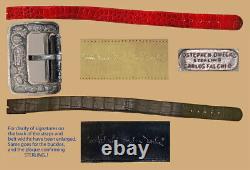 Ceinture en alligator vintage CARLOS FALCHI/Stephen Dweck, 2 ceintures, 1 boucle en argent sterling