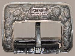 Ceinture en alligator vintage CARLOS FALCHI/Stephen Dweck, 2 ceintures, 1 boucle en argent sterling