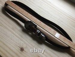 Ceinture en cuir véritable vintage / antique avec boucle en argent sterling 35L