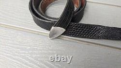 Ceinture et boucle en argent sterling Vintage B Kieselstein Cord Coquillage 1978 Noir