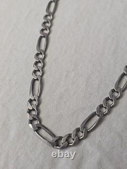 Chaîne Figaro en argent sterling vintage 925 pour hommes 22, large de 8 mm, lourde de 36 g