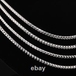 Chaîne Franco en Argent Sterling 925 1,5 mm-4 mm avec Pendentif Italien Collier 16-26