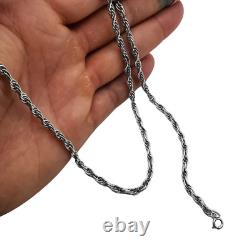 Chaîne de bijoux en argent sterling vintage de 20 grammes 875, collier signé de qualité