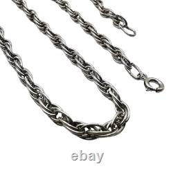 Chaîne de bijoux en argent sterling vintage de 20 grammes 875, collier signé de qualité