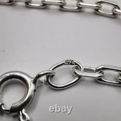 Chaîne de bijoux vintage magnifique, argent sterling 925, signée 12,37g