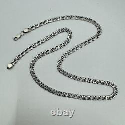 Chaîne de bijoux vintage magnifique, argent sterling 925, signée 17,56g