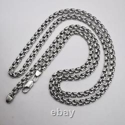 Chaîne de bijoux vintage magnifique, argent sterling 925, signée 22,65 grammes