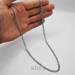 Chaîne de bijoux vintage magnifique, argent sterling 925, signée 22,65 grammes
