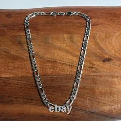 Chaîne en argent sterling 925 lourde à maillons Figaro 18 7mm 30g haute brillance
