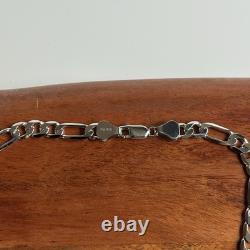 Chaîne en argent sterling 925 lourde à maillons Figaro 18 7mm 30g haute brillance