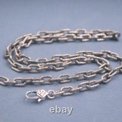 Chaîne en argent sterling S925 réelle pour hommes, collier vintage en maillons de câble de 5 mm, 20 pouces L