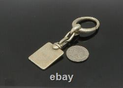 Chaîne porte-clés carrée brillante vintage en argent sterling 925 gravée 'Je t'aime' TR2937