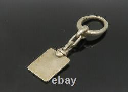 Chaîne porte-clés carrée brillante vintage en argent sterling 925 gravée 'Je t'aime' TR2937