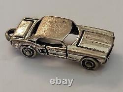 Charme Ford Mustang en argent sterling ROULETTES TOURNANTES! COLLECTIONNEUR RARE! VINTAGE