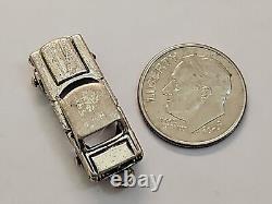 Charme Ford Mustang en argent sterling ROULETTES TOURNANTES! COLLECTIONNEUR RARE! VINTAGE