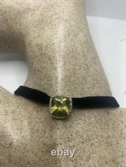 Choker en Citrine Dorée Vintage en Argent Sterling