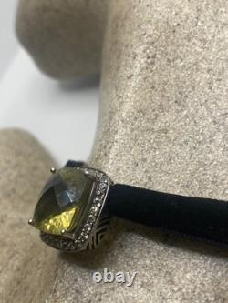 Choker en Citrine Dorée Vintage en Argent Sterling