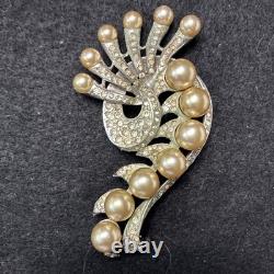 Clip de fourrure en argent sterling vintage Eisenberg Original signé époque de la Seconde Guerre mondiale