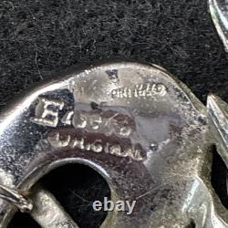 Clip de fourrure en argent sterling vintage Eisenberg Original signé époque de la Seconde Guerre mondiale