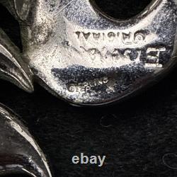Clip de fourrure en argent sterling vintage Eisenberg Original signé époque de la Seconde Guerre mondiale