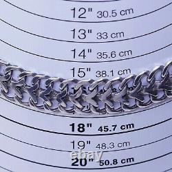 Collier 16, 20mm, Vtg Sterling Argent Fait Main, 925 Double Curb Link Chain