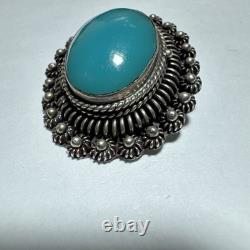 Collier Boîte à Pilules Vintage Antique en Onyx et Argent Sterling Signé par le Designer