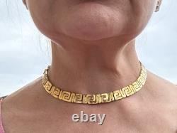 Collier Choker Vintage en Argent Sterling Mexicain 925 Plaqué Or