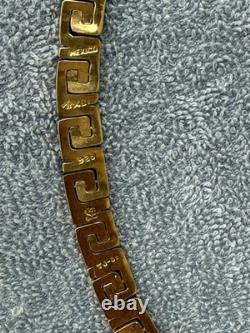 Collier Choker Vintage en Argent Sterling Mexicain 925 Plaqué Or