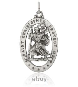 Collier Médaille Saint Christophe en Argent Sterling 925
