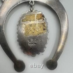 Collier Naja en argent sterling Navajo ERB avec Lapis Lazuli bleu - Ernest Roy Begay Vtg